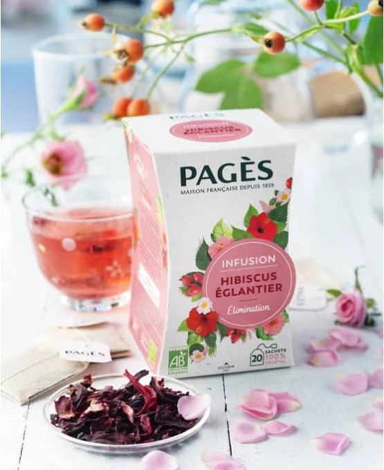 Infusión de rosa mosqueta y hibisco